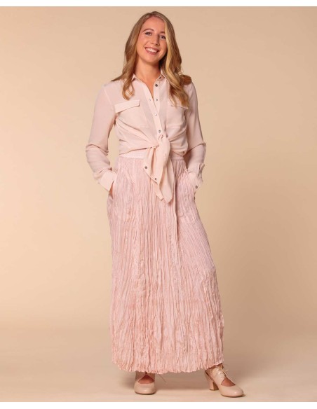 CAMICIA IN 100% SETA CON TASCHE E COLLETTO