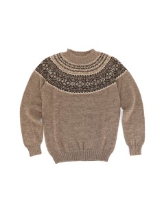 MAGLIONE UOMO IN PURA LANA SHETLAND "FAIRISLE" - MARRONE 2