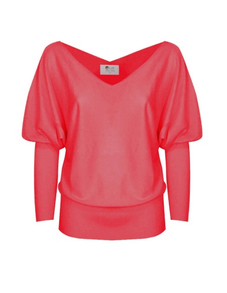 MAGLIA SCOLLO "V" CASHMIRETTA IN SETA E CASHMERE "ELISA"
