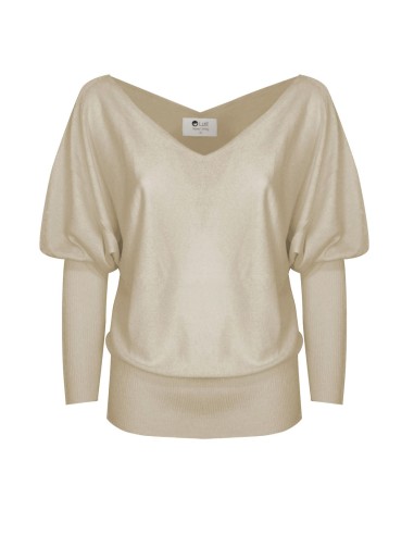 MAGLIA SCOLLO "V" CASHMIRETTA IN SETA E...