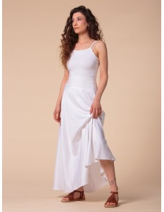 GONNA SVASATA IN 100% BAMBU' SATIN CON FASCIA IN VITA