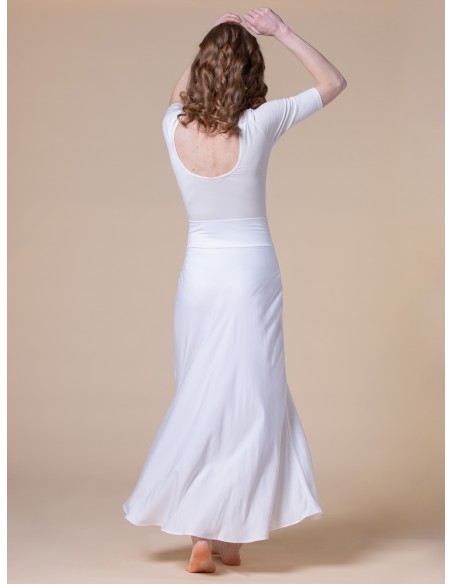 GONNA SVASATA IN 100% BAMBU' SATIN CON FASCIA IN VITA