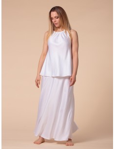 GONNA SVASATA IN 100% BAMBU' SATIN CON FASCIA IN VITA -...