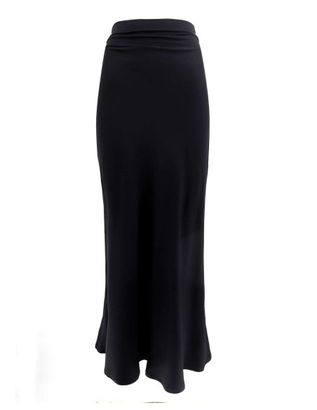 GONNA SVASATA IN 100% BAMBU' SATIN CON FASCIA IN VITA