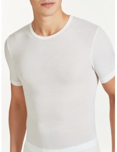 T-SHIRT UOMO IN LANA MERINO EXTRAFINE GIROCOLLO - BIANCO