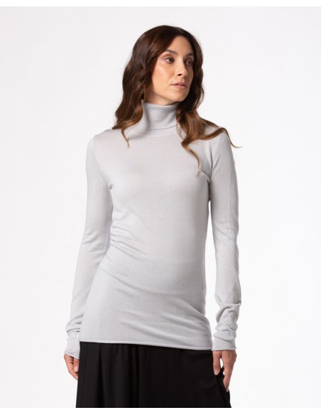 CASHMIRETTA COLLO ALTO IN SETA E CASHMERE "ELENA" LIMITED