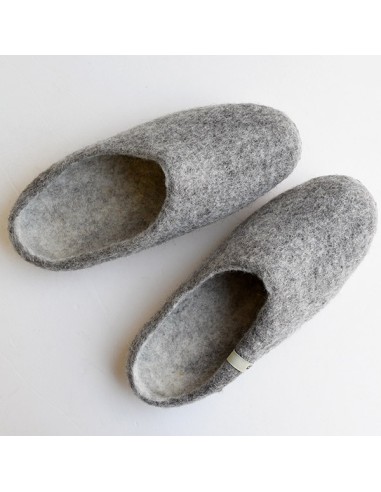 PANTOFOLA IN LANA CON SUOLA IN NAPPA