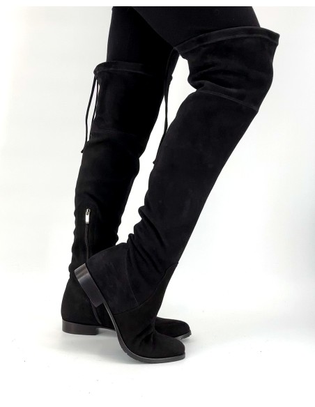 STIVALE ALTO CUISSARDES DONNA IN CAMOSCIO STRETCH