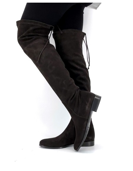 STIVALE ALTO CUISSARDES DONNA IN CAMOSCIO STRETCH