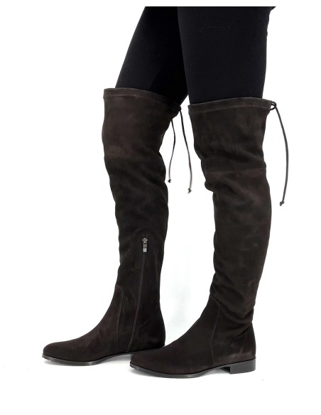 STIVALE ALTO CUISSARDES DONNA IN CAMOSCIO STRETCH