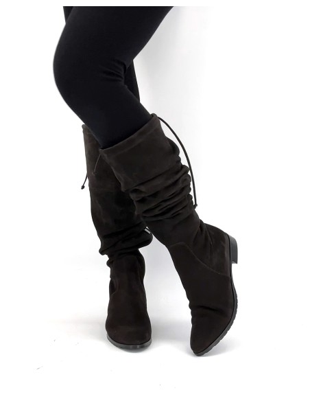 STIVALE ALTO CUISSARDES DONNA IN CAMOSCIO STRETCH