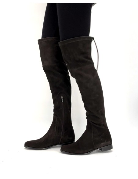 STIVALE ALTO CUISSARDES DONNA IN CAMOSCIO STRETCH