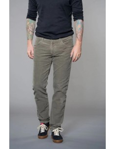 PANTALONE SLIM FIT IN VELLUTO DI COTONE BIOLOGICO - NERO