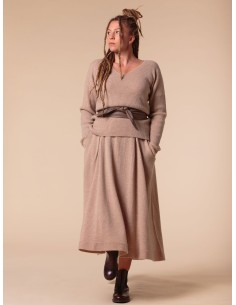 GONNA AMPIA 100% CASHMERE CON PENCES "MARTA" - CORDA