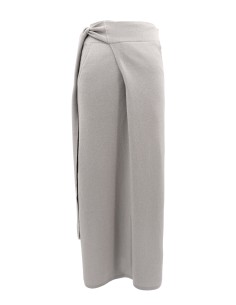 GONNA LUNGA DRITTA WRAP IN LANA E CASHMERE "SELENE" - SASSO 2