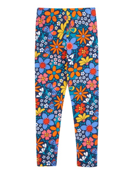 LEGGINGS BIMBA IN COTONE BIOLOGICO "FLORAL"