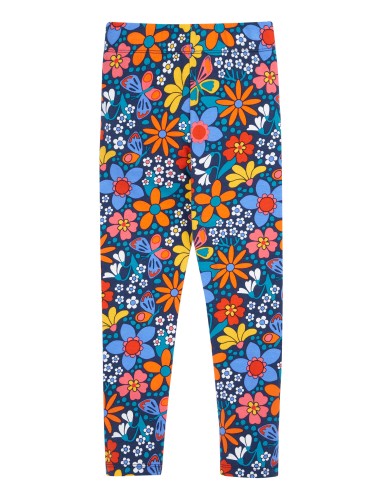 LEGGINGS BIMBA IN COTONE BIOLOGICO "FLORAL"