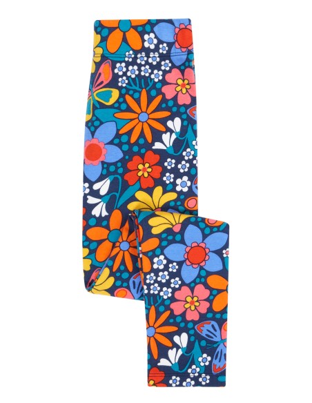 LEGGINGS BIMBA IN COTONE BIOLOGICO "FLORAL"