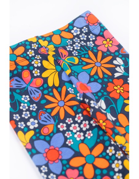 LEGGINGS BIMBA IN COTONE BIOLOGICO "FLORAL"