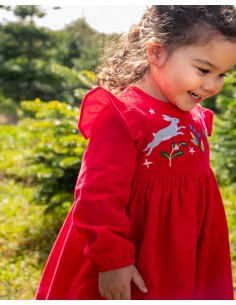 ABITO NATALIZIO IN VELLUTO DI COTONE BIOLOGICO "RABBIT" 2