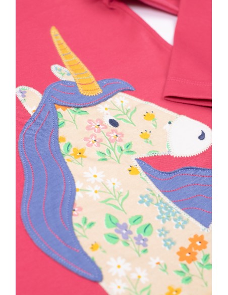 MAGLIA BIMBA IN COTONE BIOLOGICO CON APPLICAZIONE "UNICORNO"