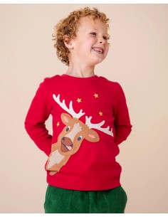 MAGLIA  IN COTONE BIOLOGICO CON APPLICAZIONE RENNA 2