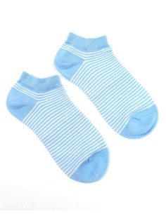 CALZINI IN BAMBU'CORTI "BASIC STRIPE" - AZZURRO 2