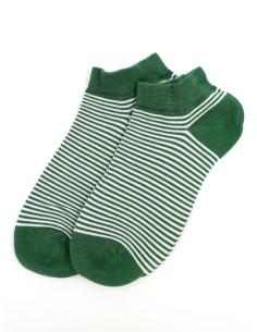 CALZINI IN BAMBU'CORTI "BASIC STRIPE" - VERDE