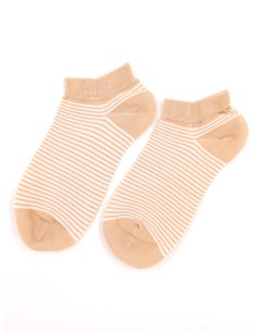 CALZINI IN BAMBU'CORTI "BASIC STRIPE" - BEIGE 2
