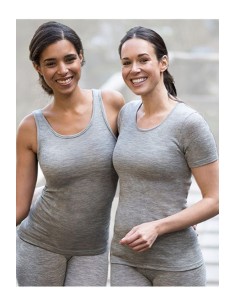 T-SHIRT LANA-SETA A MANICHE CORTE - GRIGIO 2