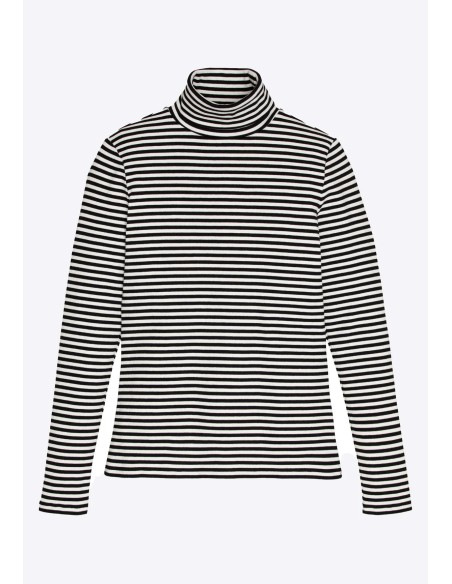 MAGLIA LUPETTO A RIGHE IN COTONE BIOLOGICO "LIATRIS STRIPES"