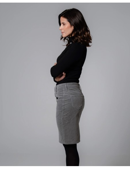 GONNA IN VELLUTO DI COTONE BIOLOGICO "SOUZA"