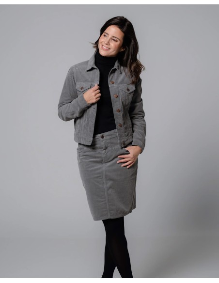 GONNA IN VELLUTO DI COTONE BIOLOGICO "SOUZA"