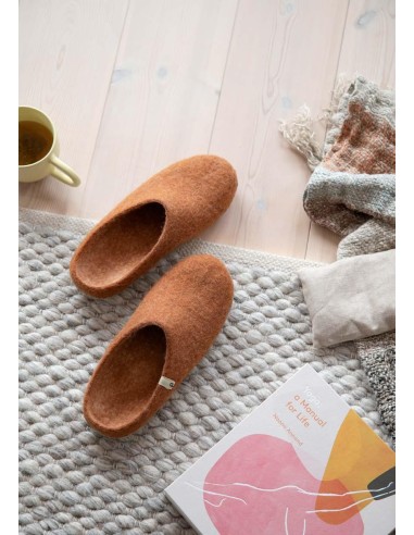 PANTOFOLA IN LANA CON SUOLA IN NAPPA