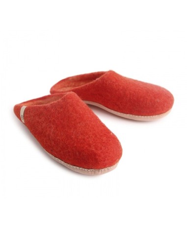 PANTOFOLA IN LANA CON SUOLA IN NAPPA