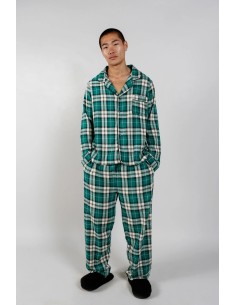 PIGIAMA UOMO IN FLANELLA DI COTONE BIO "JIMJAM" - BOSCO 2