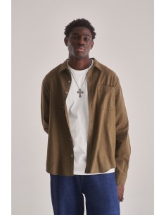 CAMICIA UOMO IN COTONE BIOLOGICO "SPECTRE" - KAKI