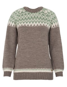 MAGLIONE NORVEGESE IN LANA MERINO "HELGA" - TORTORA