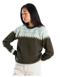 MAGLIONE NORVEGESE IN LANA MERINO "HELGA" - VERDE 2