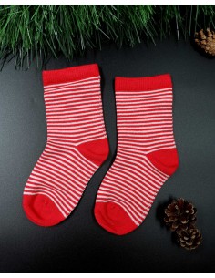 CALZINI IN BAMBU'KIDS "BASIC STRIPE" - ROSSO