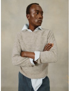 MAGLIONE UOMO IN PURA LANA SHETLAND NON TINTO - GRIGIO 2