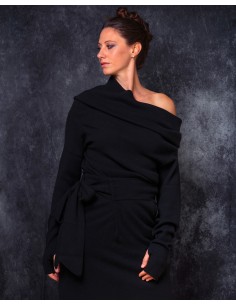 MAXI MAGLIA MANICHE LUNGHE IN LANA E CASHMERE "ASTRAL" -...