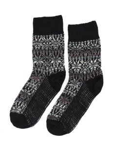 CALZINO NORVEGESE CORTO IN 100% LANA - NERO