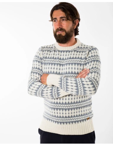 MAGLIONE NORVEGESE IN LANA MERINO "GORM" GIROCOLLO