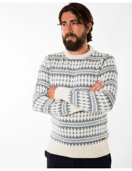 MAGLIONE NORVEGESE IN LANA MERINO "GORM" GIROCOLLO
