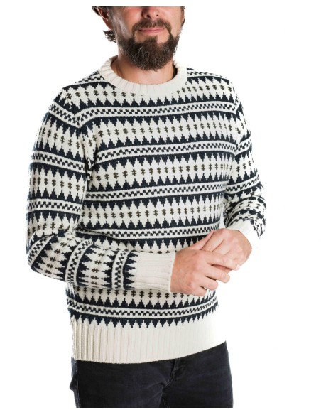 MAGLIONE NORVEGESE IN LANA MERINO "GORM" GIROCOLLO