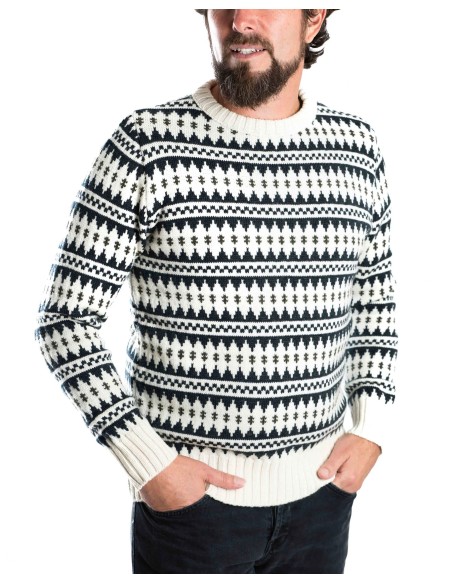 MAGLIONE NORVEGESE IN LANA MERINO "GORM" GIROCOLLO