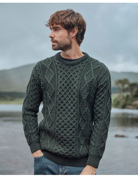 MAGLIONE UNISEX ARAN IN 100% LANA MERINO SUPERSOFT 