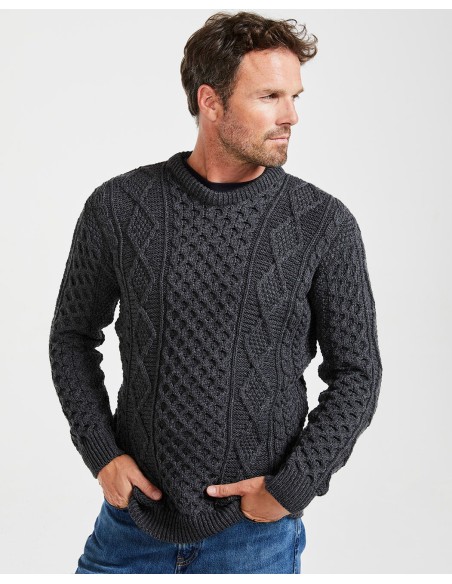 MAGLIONE UNISEX ARAN IN 100% LANA MERINO SUPERSOFT 