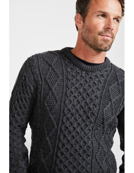 MAGLIONE UNISEX ARAN IN 100% LANA MERINO SUPERSOFT 